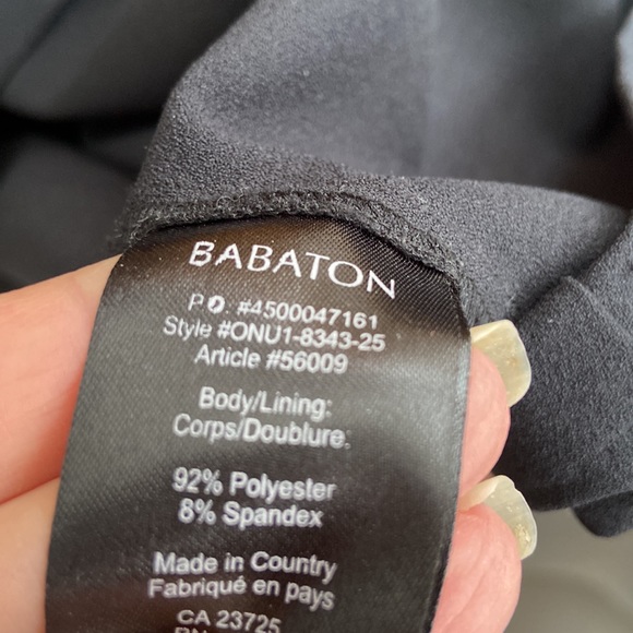 BABATON Black Dress with Mid Rift Slit Midi Length size 8 - Picture 4 of 4